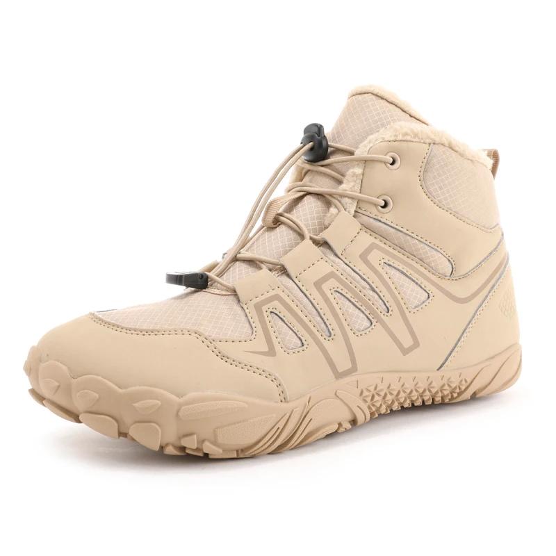 

Hiking Boots Men Women Winter High Top Snow Shoes with Fur Keep Warm Outdoor Terkking Camping Sneakers Waterproof Footwear New 37