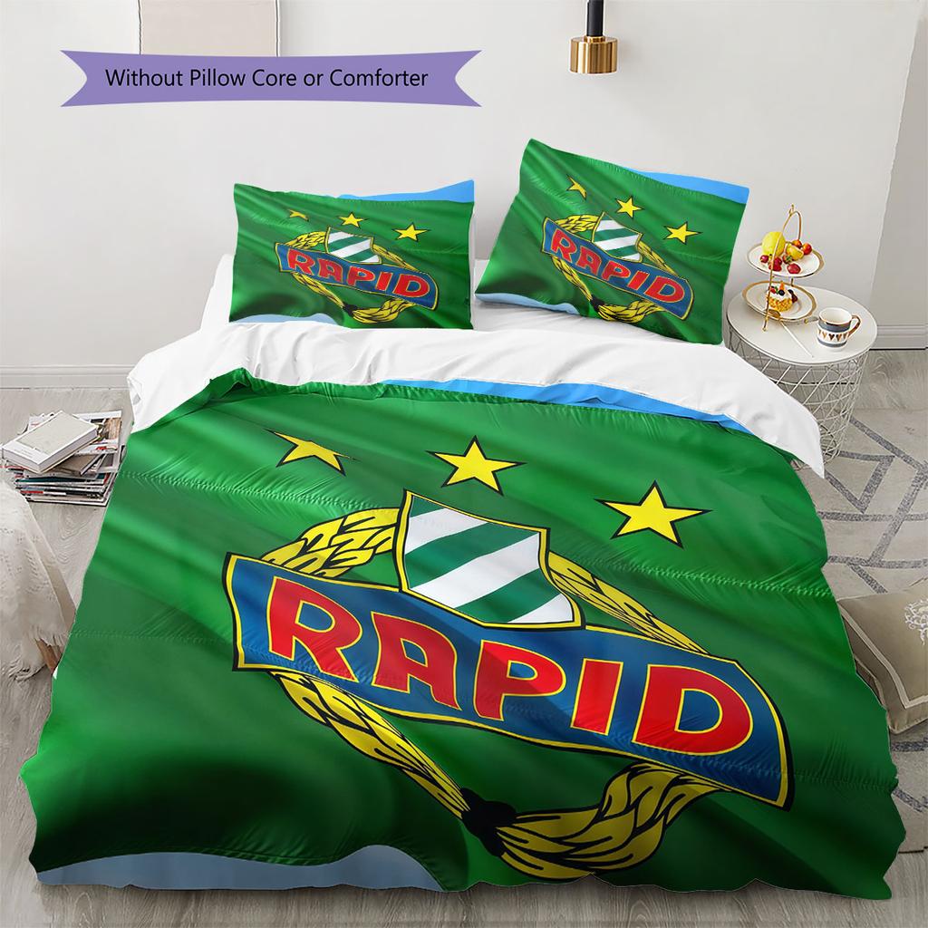 Rapid Vienna Pattern Bedding Home Decoration Birthday Gift ( 1 Duvet Cover + 2 Pillowcase, Without Core),fan Merchandise.