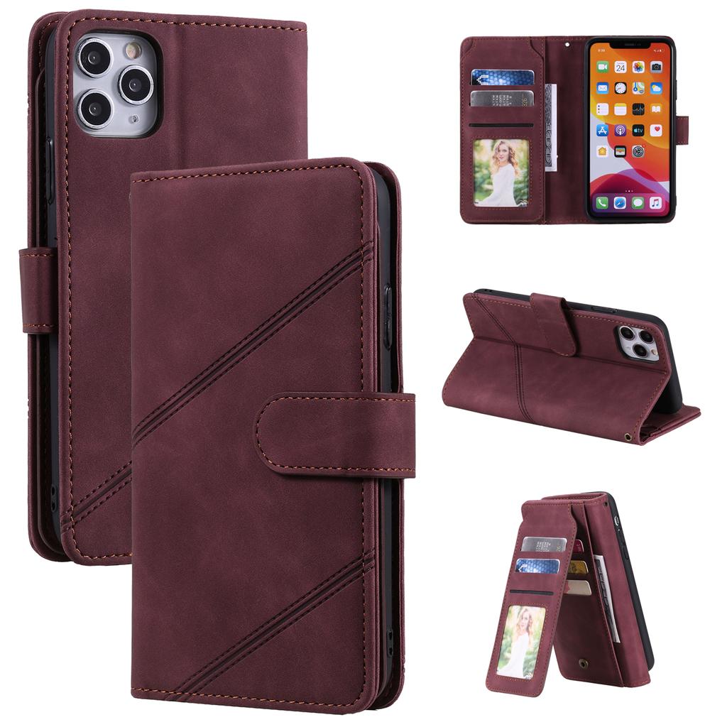 Multifunction Business Card Holder Flip Cover Magnetic Clasp Kickstand Leather Book Folio Phone Case Card Pocket Cover Accessory