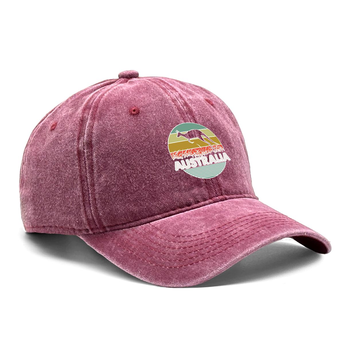 

Australian Kangaroo Print Snapback Baseball Hat Breathable Inelastic Adjustable Baseball Cap For Casual Wear One Size Fits All вино красного