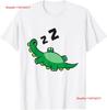 Dinosaur Sleeping Tired Napping T Shirt Vintage Washed Soft Homme Stretched Unisex Breathable Streetwear Top For Everyday Wear