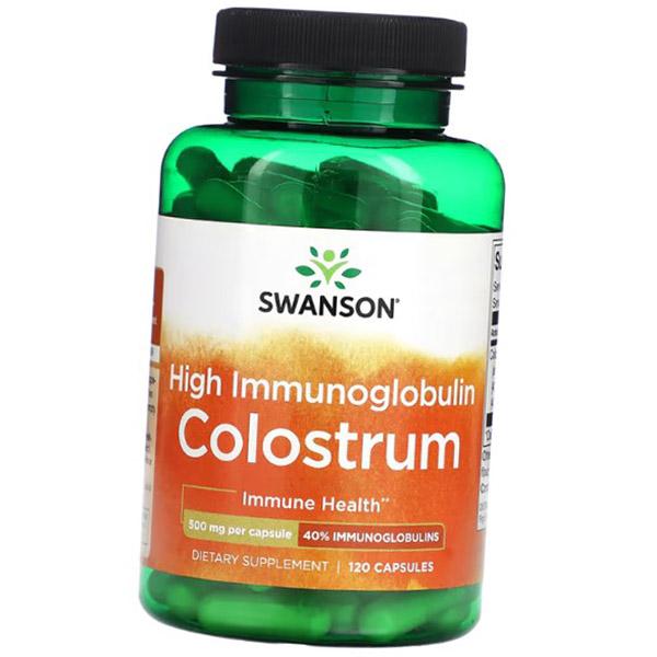 

Молозиво с высоким содержанием иммуноглобулинов, High Immunoglobulin Colostrum 500, Swanson 120капс (72280112) 120caps
