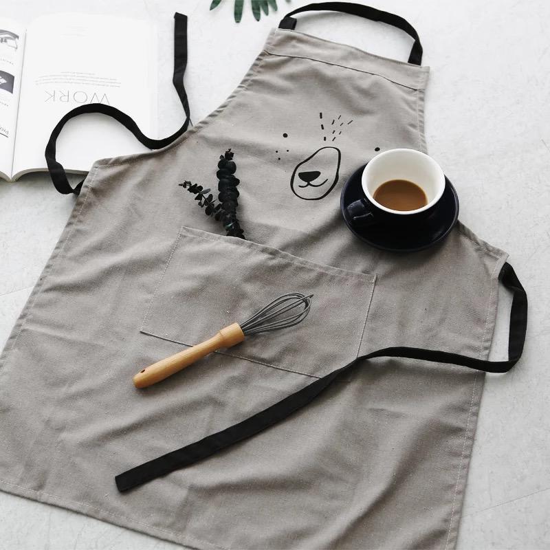 Cartoon Bear Kids Adult Aprons Woman Kitchen Apron BBQ Bib Baking Parent Child Painting Interest Class Apron Home Cleaning Tools