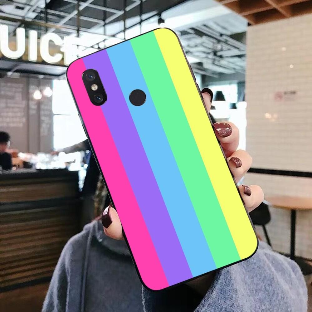 Colorful Rainbow Stripe Phone Case For Xiaomi Mi 5X 8 9 10 11 12 Lite Pro 10T PocoX3pro PocoM3 Note 10 Pro Lite