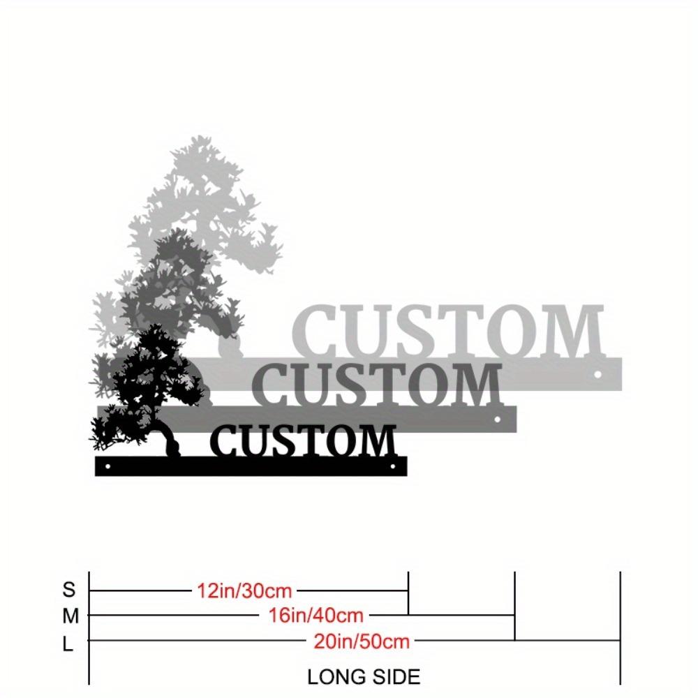 Exquisite Handmade Bonsai Metal House Number Plate, Custom Home Decor Garden Sign 30cm