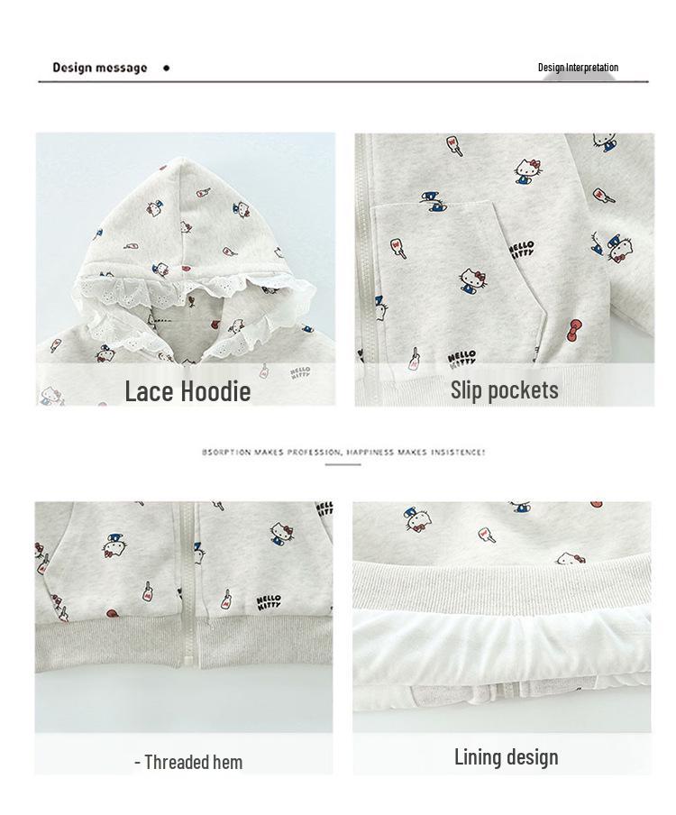 Dívčí kreslená krajková podzimní sada 2025: Nový módní ležérní outfit