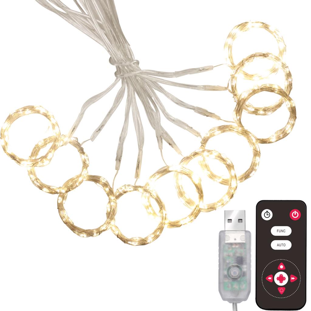 USB Curtain Lights 300 LED 8 Modes with  Control Christmas Party