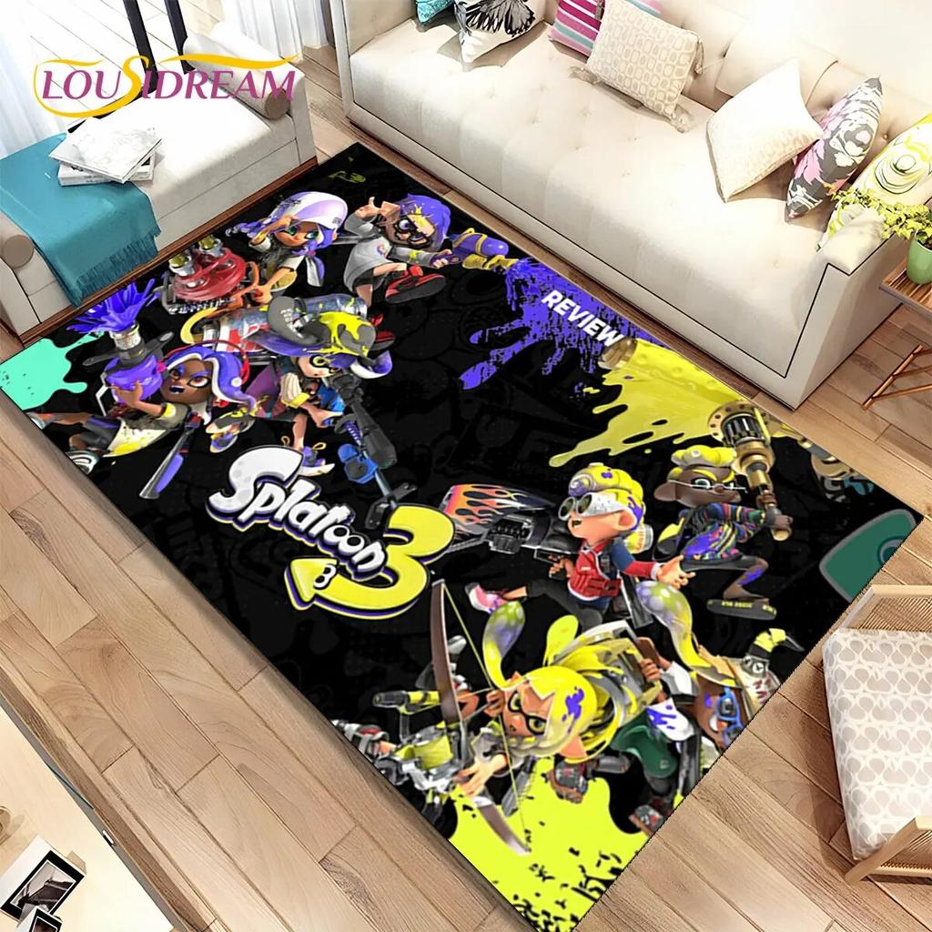 Cartoon Games S-Splatoon Gamers Area Rug,Carpet Rug for Living Room Bedroom Sofa Doormat Decoration,Kid Play Non-slip Floor Mat