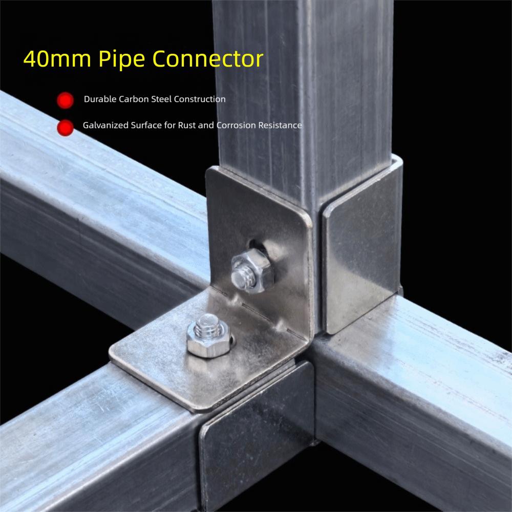 40*40mm Fyrkantsrörskoppling Förzinkning Lödfritt Rörfastfog Fast Rörklämma Kolstål Klämma Fäste Förvaringsställ