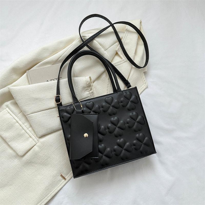 

Стильная и модная женская повседневная сумка через плечо, маленький квадратный тоут на молнии чёрный