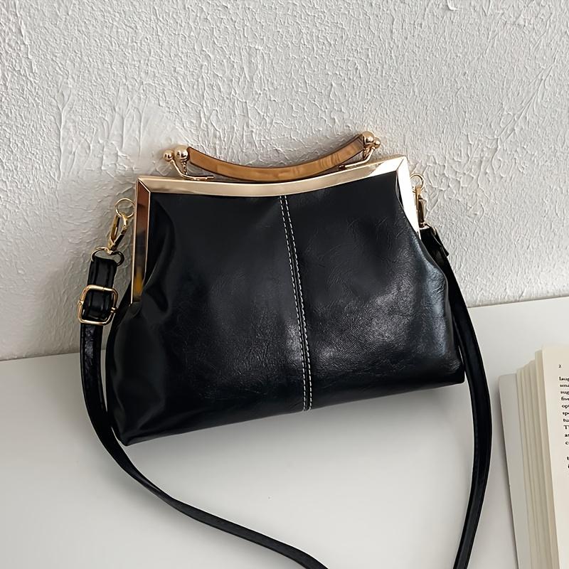 Crossbody bag, spring/summer high-quality retro shell bag, women s niche color-blocked handbag, commuting bag, shoulder bag. чёрный