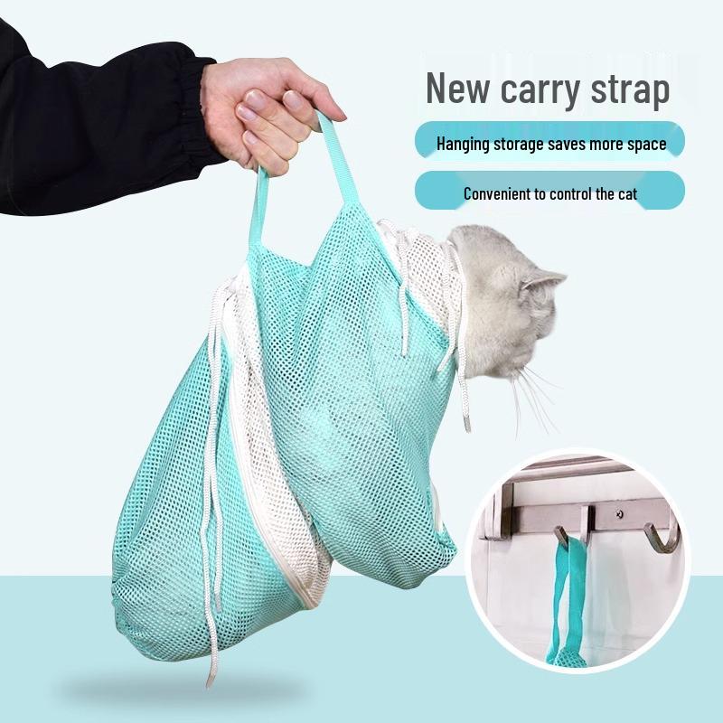 Fifth Gen Cat Bathing & Grooming Bag with Nail Clipper - Anti-Scratch, Anti-Bite Cleaning Kit