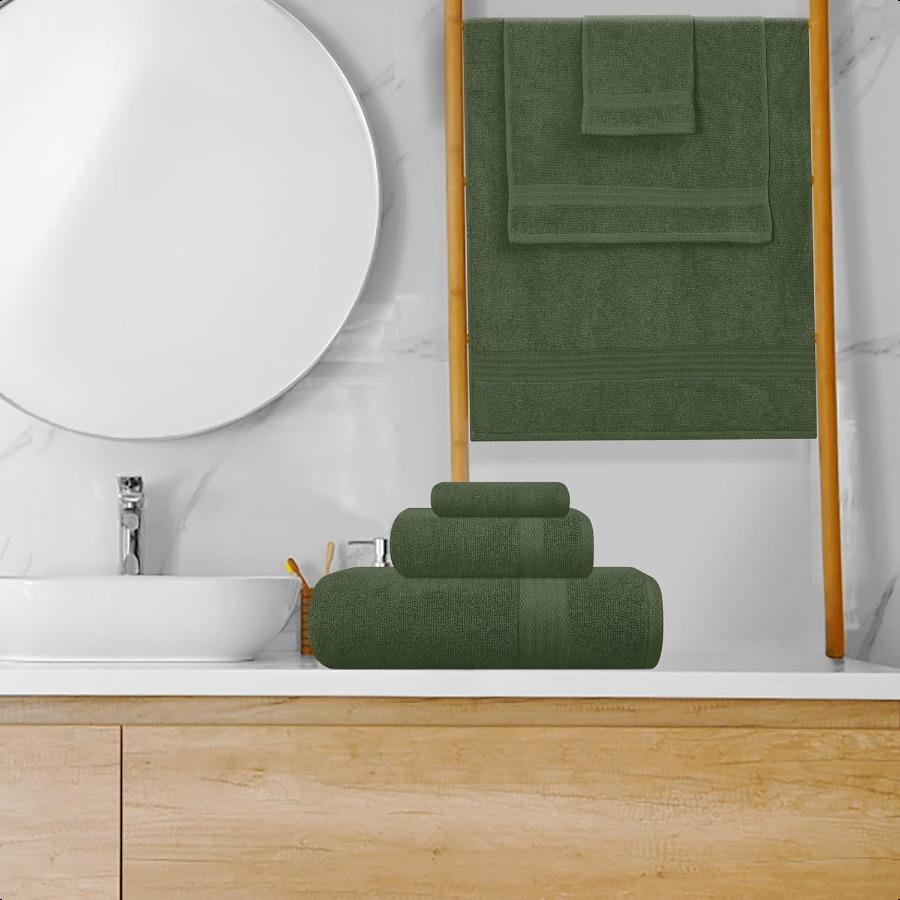 Ultra Soft 8Piece Towel Set 100 Pure Ring spun Cotton Contains 2 Oversized Bath Towels 27x54 2 Hand Towels 16x28 4 Wash Cloths