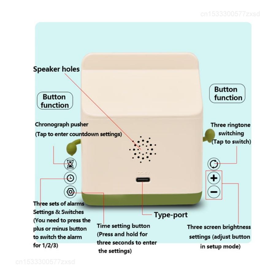 Multi-functional LED Milk Carton Alarm Clock, LED Digital Display Time/date, for Bedroom Cute Desktop Clock Home Decoration