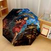 Spirited Away Windproof Auto 8 Rib Folding Umbrella Portable Outdoor Parasol
