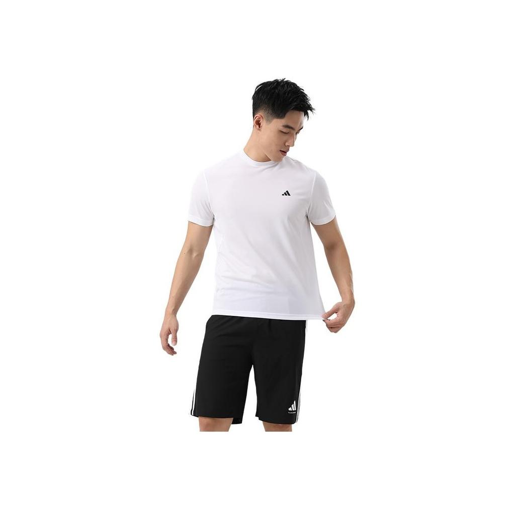 adidas Jednobarevná Rychleschnoucí Prodyšná Volná Krátký Rukáv Šortky Ležérní Sportovní Set Pánské Sety KC3740+S21ATMSH2T-BW