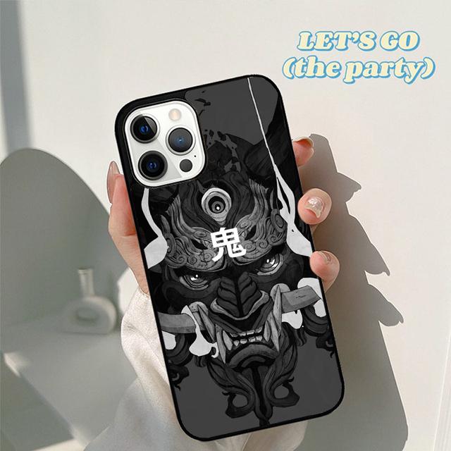 Japanese Oni Hannya Demon Mask cool Phone Case Cover for iPhone 17 Air 16 16e 15 12 11 13 14 Pro Max Apple Plus Coque