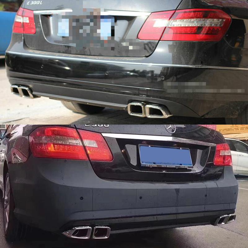 1 pair For Mercedes C-Class W204 E-Class W212 CLS-Class W218 exhaust modifications C63 E63 CLS63 black square quad exhaust tips
