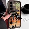 Seaside Coconut Print Case For Samsung A57 A37 A27 A17 S26 Ultra S25 FE A56 A36 A16 A55 A35 A15 A54 5G S21 S22 S23 S24 Plus Shockproof Bumper Cover