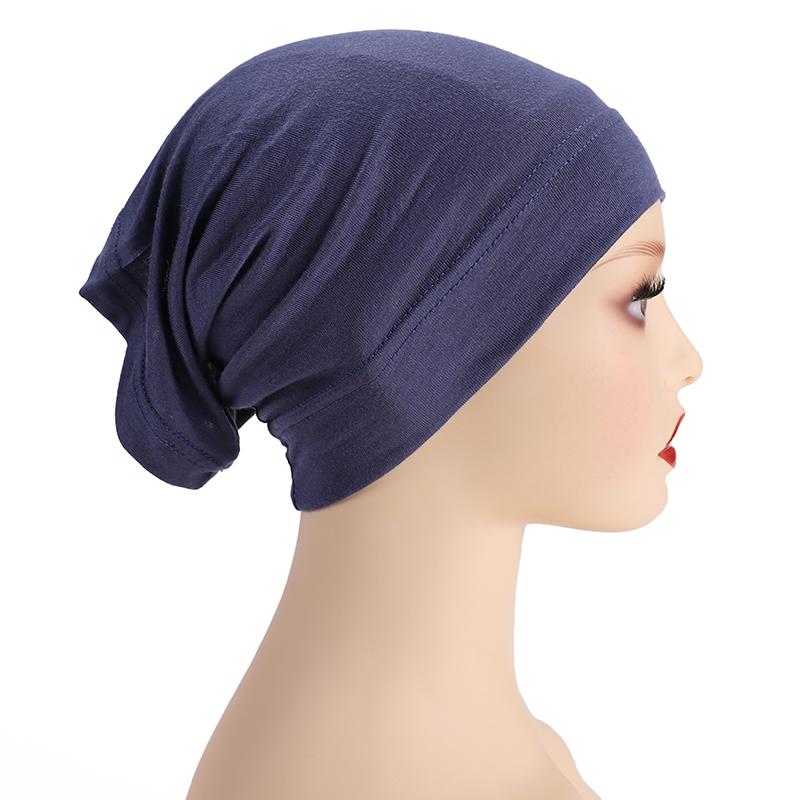 Soft Modal Inner Hijab Cap Muslim Stretch Turban Cap Islamic Underscarf Bonnet Hat Female Headband Tube Cap Turbante