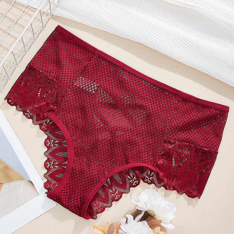 Yu Mei Mărimi Mari Dantelă Fără Cusături Talie Medie-Înaltă Respirabili Chiloți Triunghi