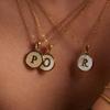 Collier - LUXENTER - Alphabet P - Nacre blanche - Or jaune 18K - 42 cm + 3 cm d'extension
