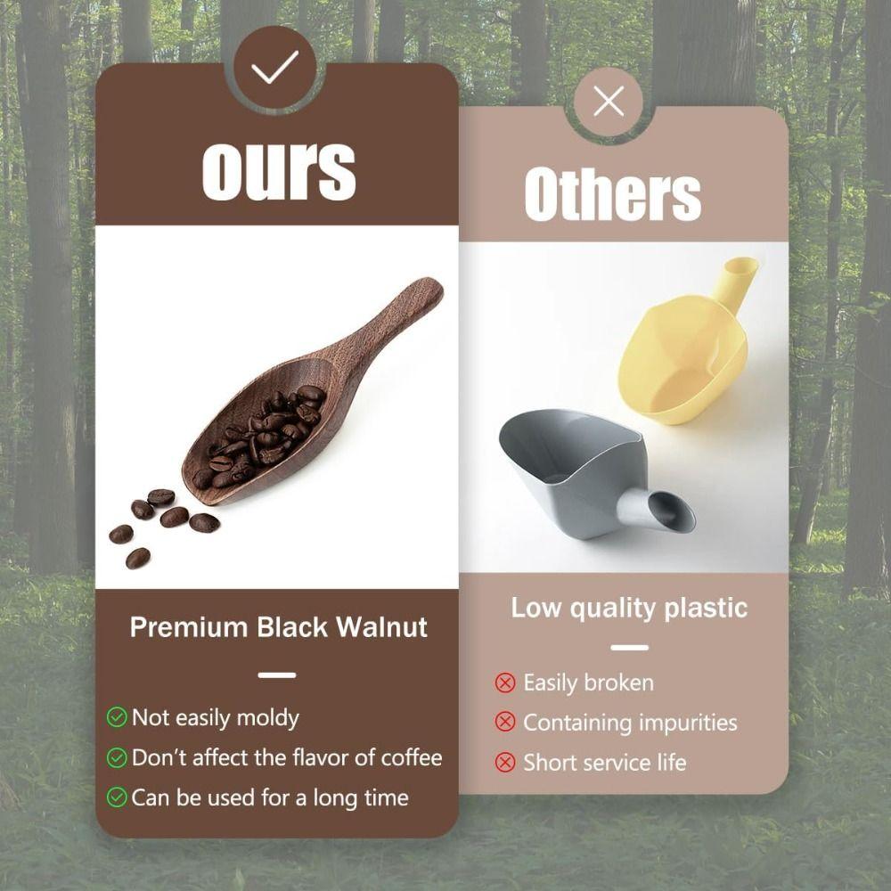 Multi-Purpose Black Walnut Coffee Scoop Wooden 1 Tablespoon/15ml Kitchen Scooping Tool Coffee Brewing Small Measuring Spoon