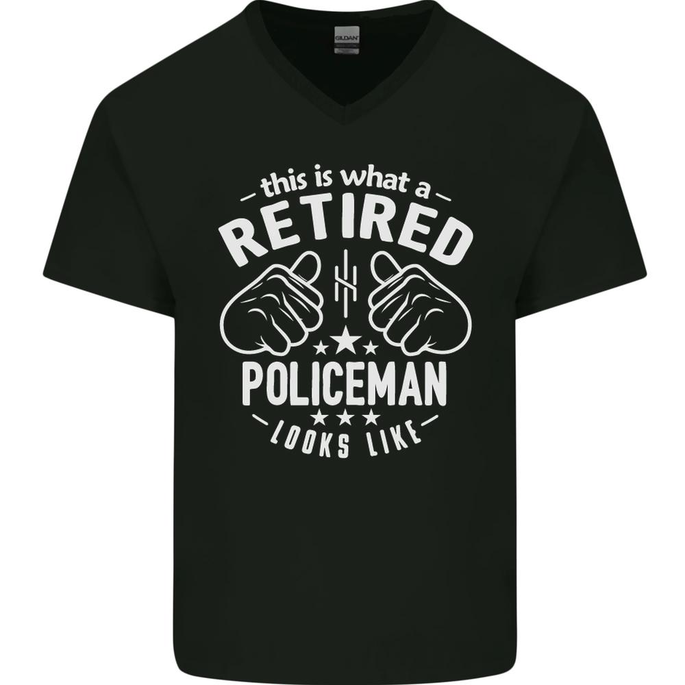 This Is What a Retired Policeman Looks Like Mens VNeck Cotton T-shirt S