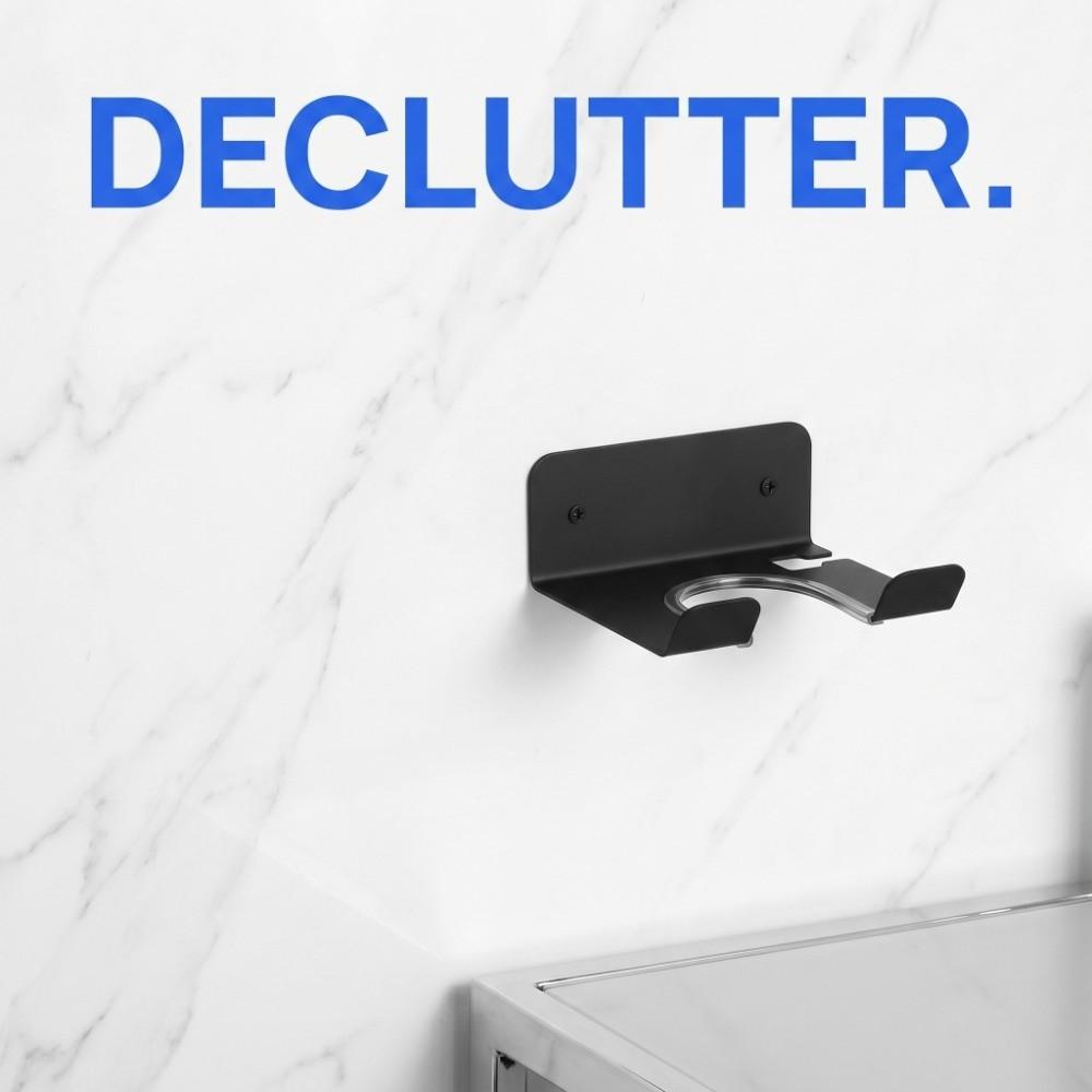 Wall Mount Hair Dryer Holder Carbon Steel Blow Dryer Rack Hair Dryer Rack Washroom