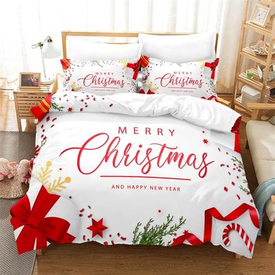 Merry Christmas Bedding Set Duvet Cover Set Fashion Quilt Cover Boys and Girls Christmas Comforter Cover Bedding Sets