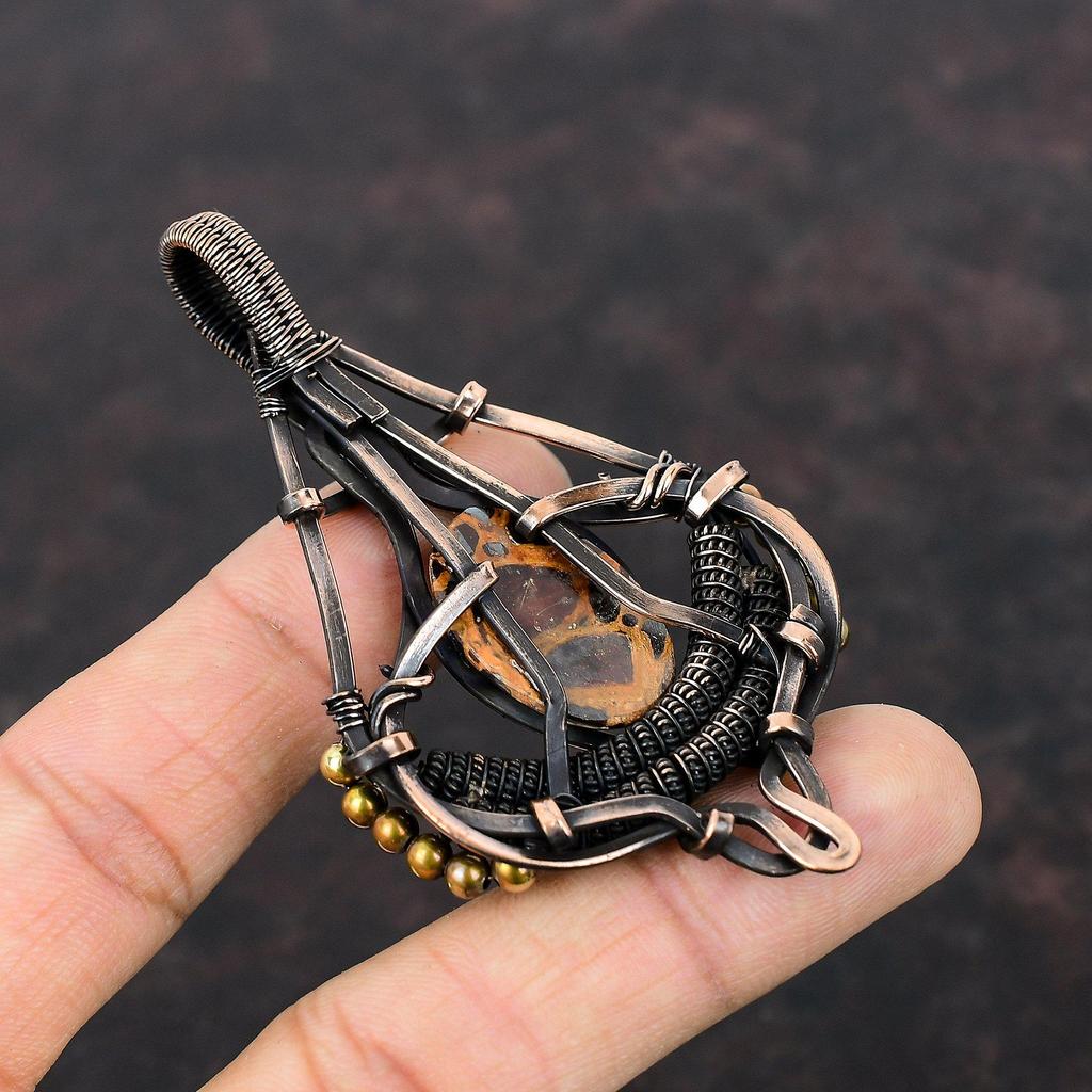 Bauxite Pendant Copper Wire Wrapped Pendant Bauxite Jewelry Handmade Pendant Copper Wire Wrap Jewelry Gift For Mom Natural Gemstone Pendant