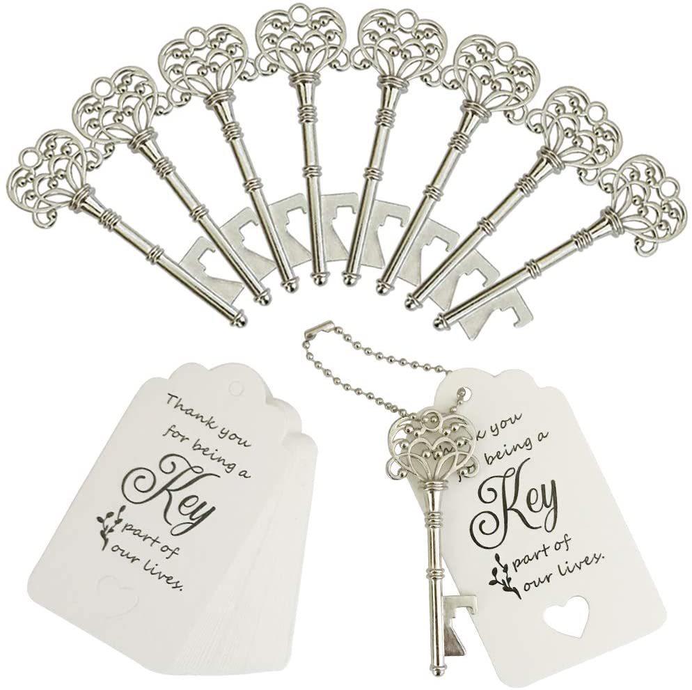 Vintage Key Style Bottle Opener, 50-Pack for Weddings & Parties