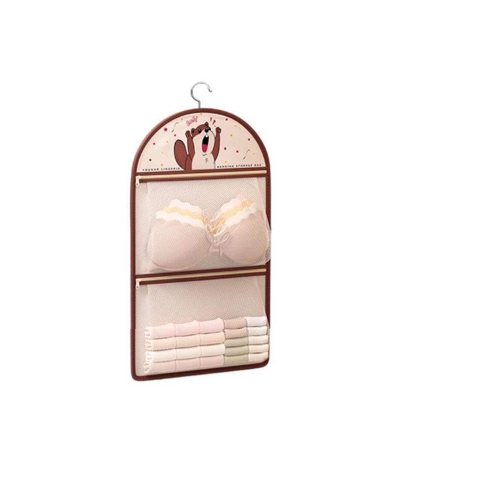 Cartoon Socks Storage Hanging Bag 1/2/3 Layer Hanging Mesh Bag Clothing Storage Bags  Dormitory