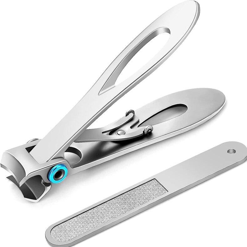 

2 IN1 Nail Clippers Stainless Steel Heavy Duty Large Toenail Clippers , Ultra Sharp Finger Nail Clippers Cutter for Seniors белый