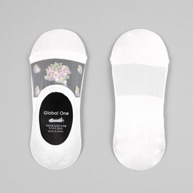 See-through flower bouquet fake socks (3 pieces)