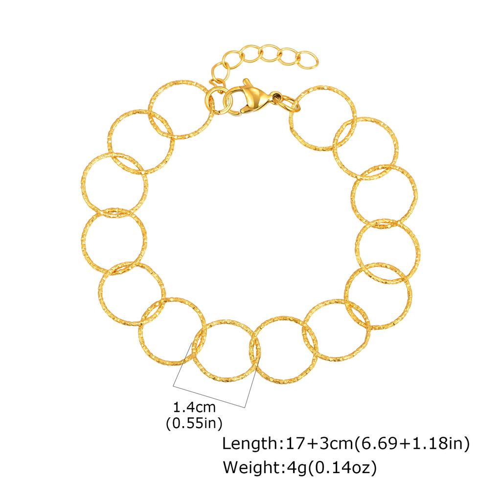 Dainty Stainless Steel Geometric Hollow Round Thin Chain Necklace, Gold Plated Fashion Luxury Jewelry for Women Gift