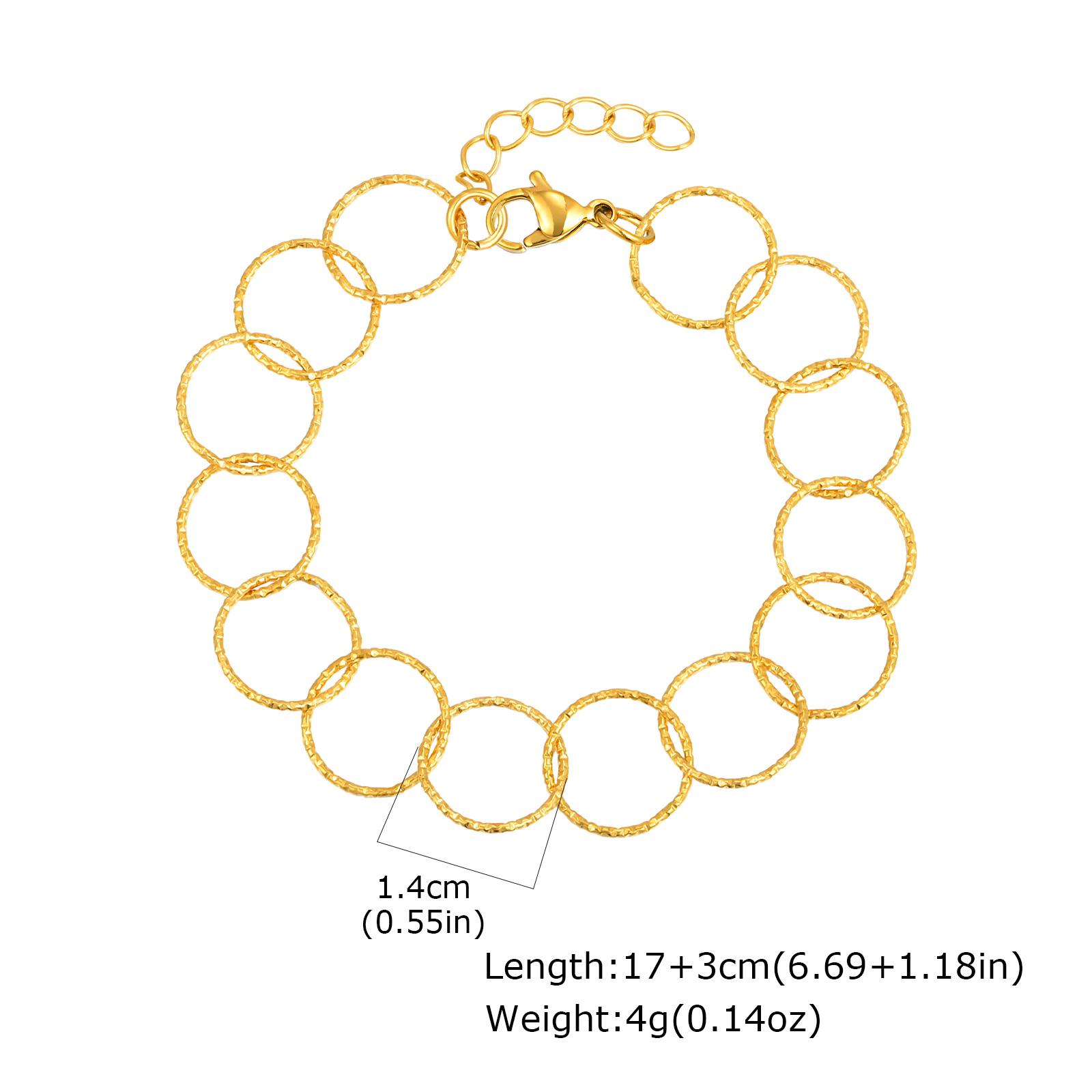 

Dainty Stainless Steel Geometric Hollow Round Thin Chain Necklace, Gold Plated Fashion Luxury Jewelry for Women Gift