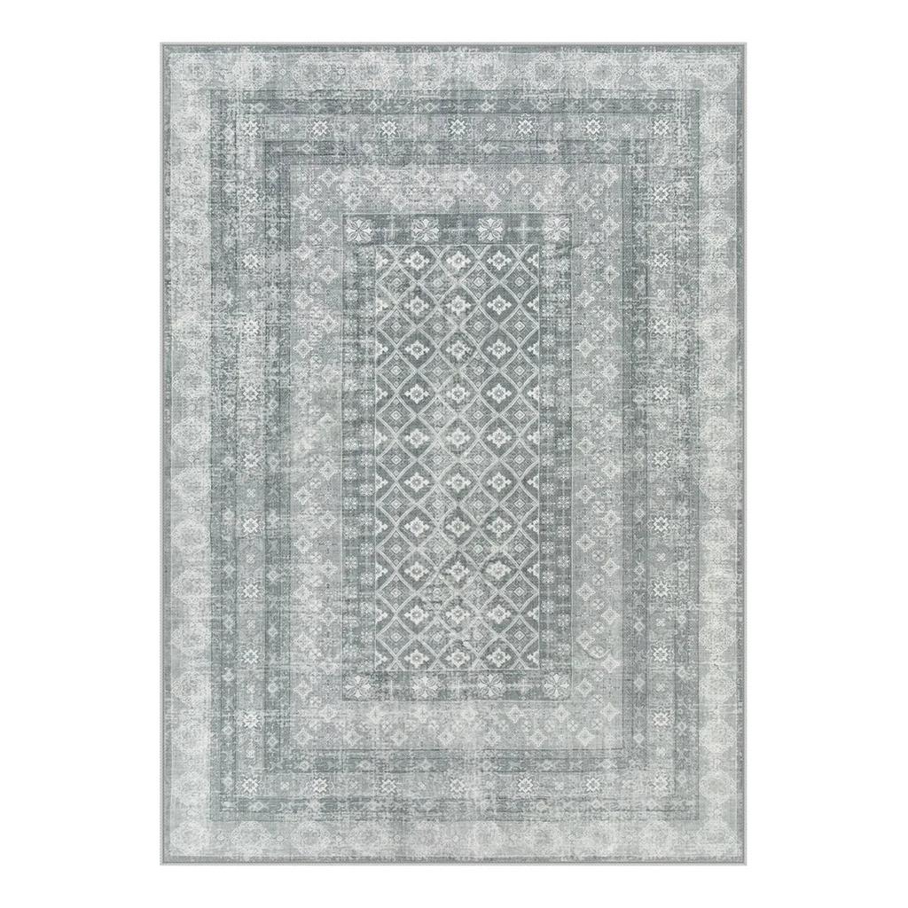 Daisy Waschbarer Vintage Bauernhaus Distressed Grüner Teppich Böhmischer Indoor Teppich Kinderzimmer Grüne Stilvolle und Bequeme Teppiche