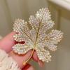 Luxury Maple Leaf Brooch/KC Golden Plated Zinc Alloy/Mosaic/Ideal for Party and Daily Occasions
