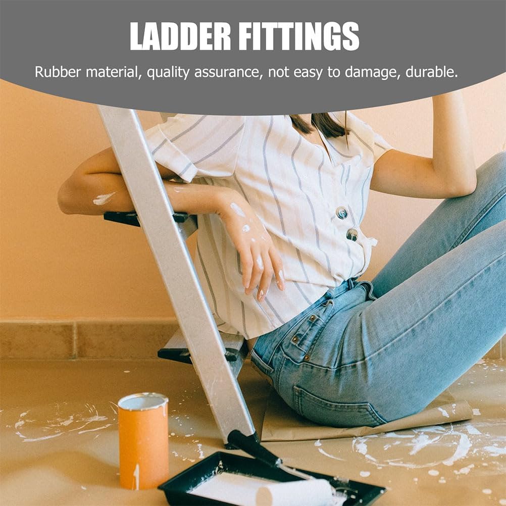 6pcs Rubber Ladder Pads Replacement Step Ladder Leg Caps Extension Ladder Accessories Ladder Rubber Cover Step Ladder Feet Mat Ladder Stabilizer for