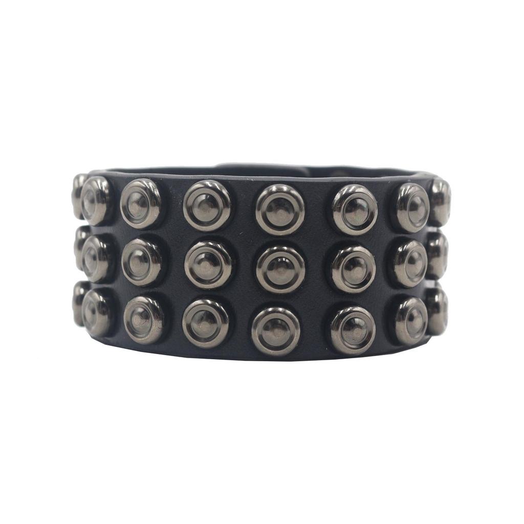European & American Punk Leather Rivet Bracelet - Unique Street Dance Wristband Ornament