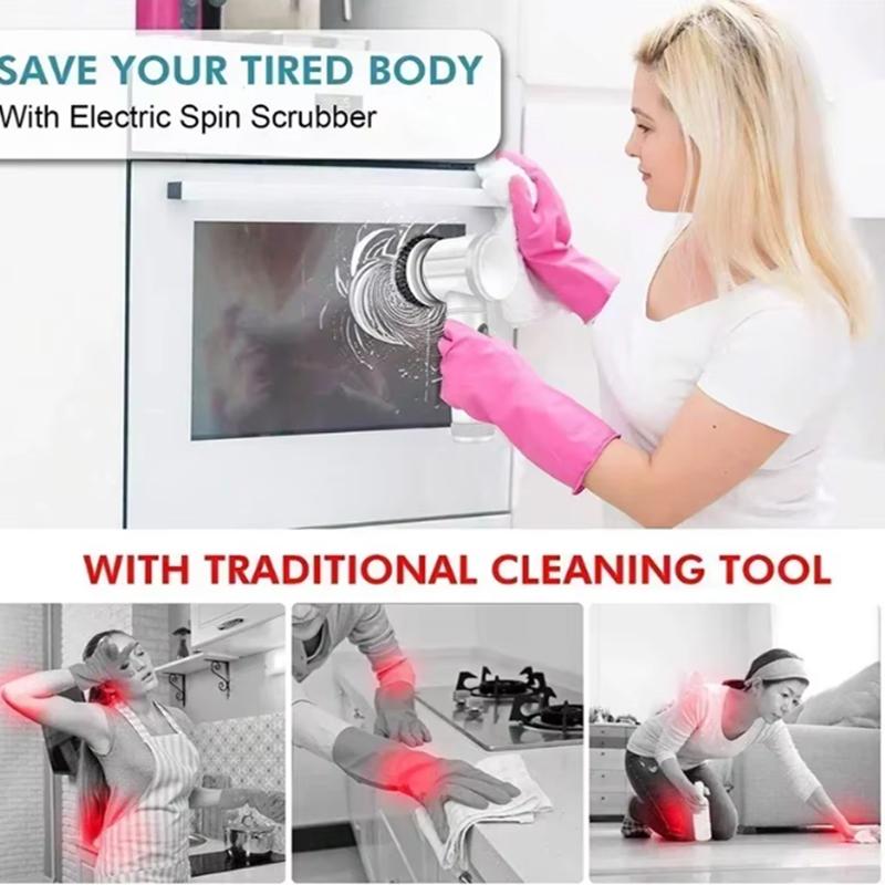 Multi Functional Electric Cleaning Brush Household Kitchen Electric Brush Cleaning Tool Wireless Automatic Electric Clean Tool