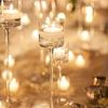 3PCS Transparent Glass Candle Holder Set Elegant Gift Box European Dining Table Decor