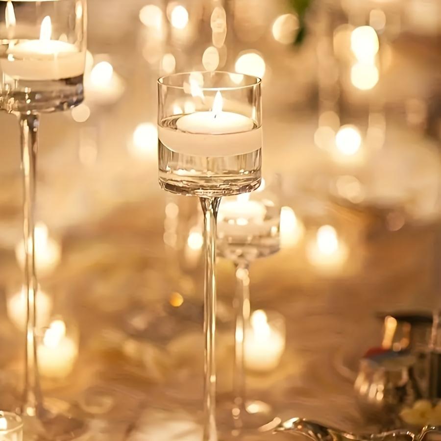 3PCS Transparent Glass Candle Holder Set Elegant Gift Box European Dining Table Decor