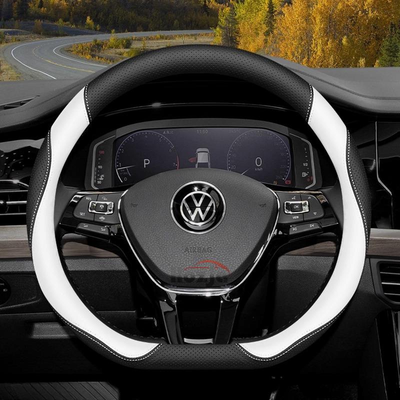 Skórzana Pokrowiec na Kierownicę Samochodową do Volkswagen Tiguan T-cross Teramont Polo Jetta Caddy T-roc Tayron Crafter 2025 Akcesoria