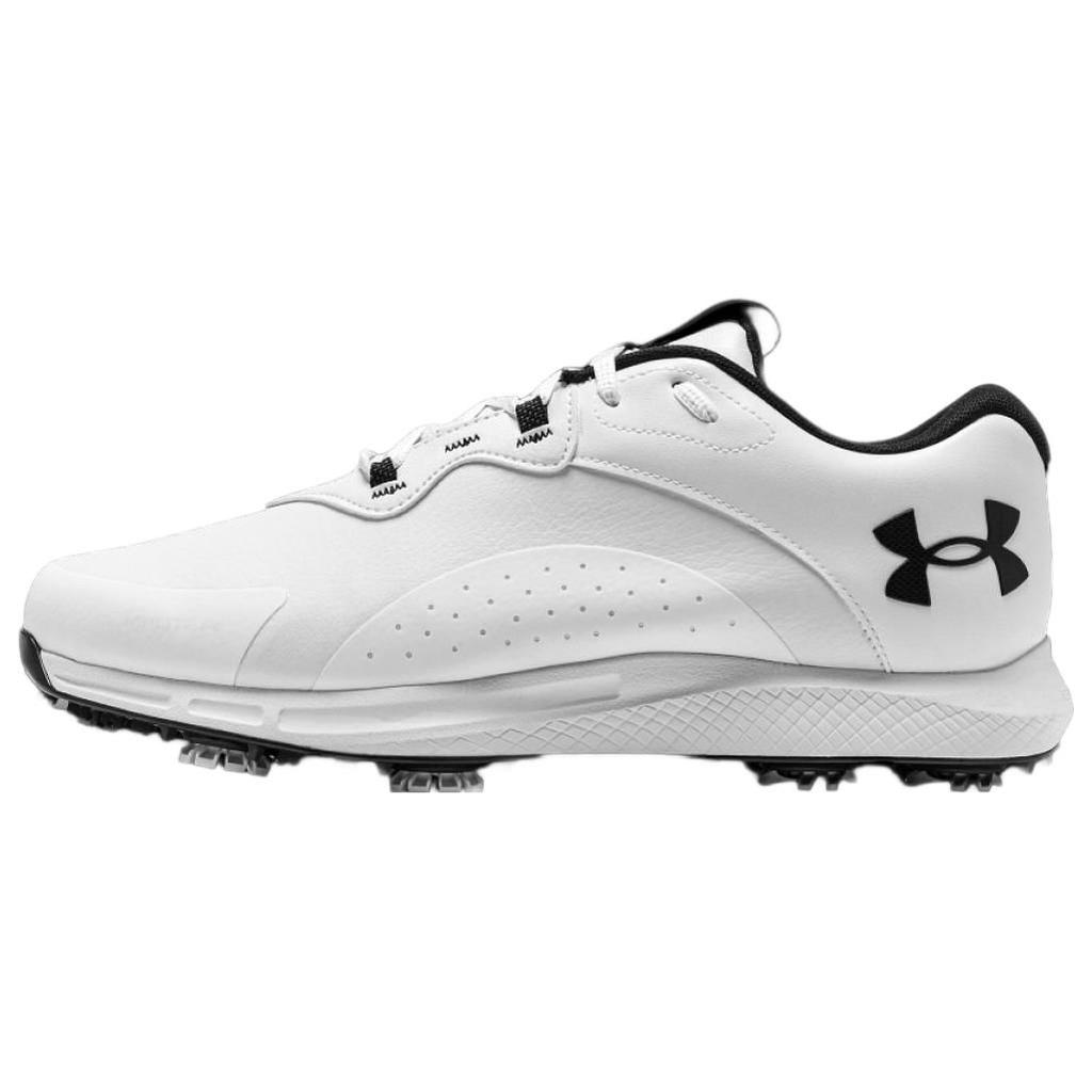 Under Armour Charged Draw 2 Golf Wide White Black Men Sneakers 3026401-100