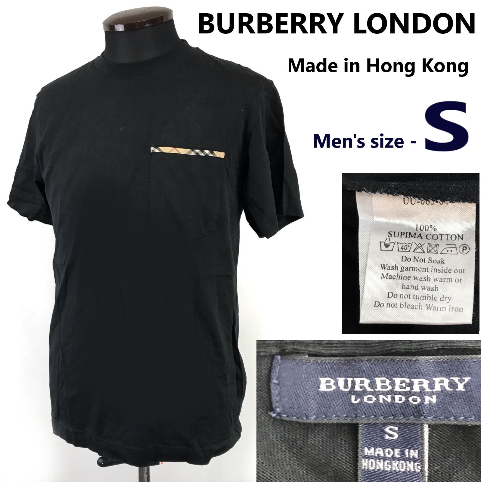 

BURBERRY LONDON Nova Check Pocket T-Shirt Black Men s S Made in Hong Kong(USED)