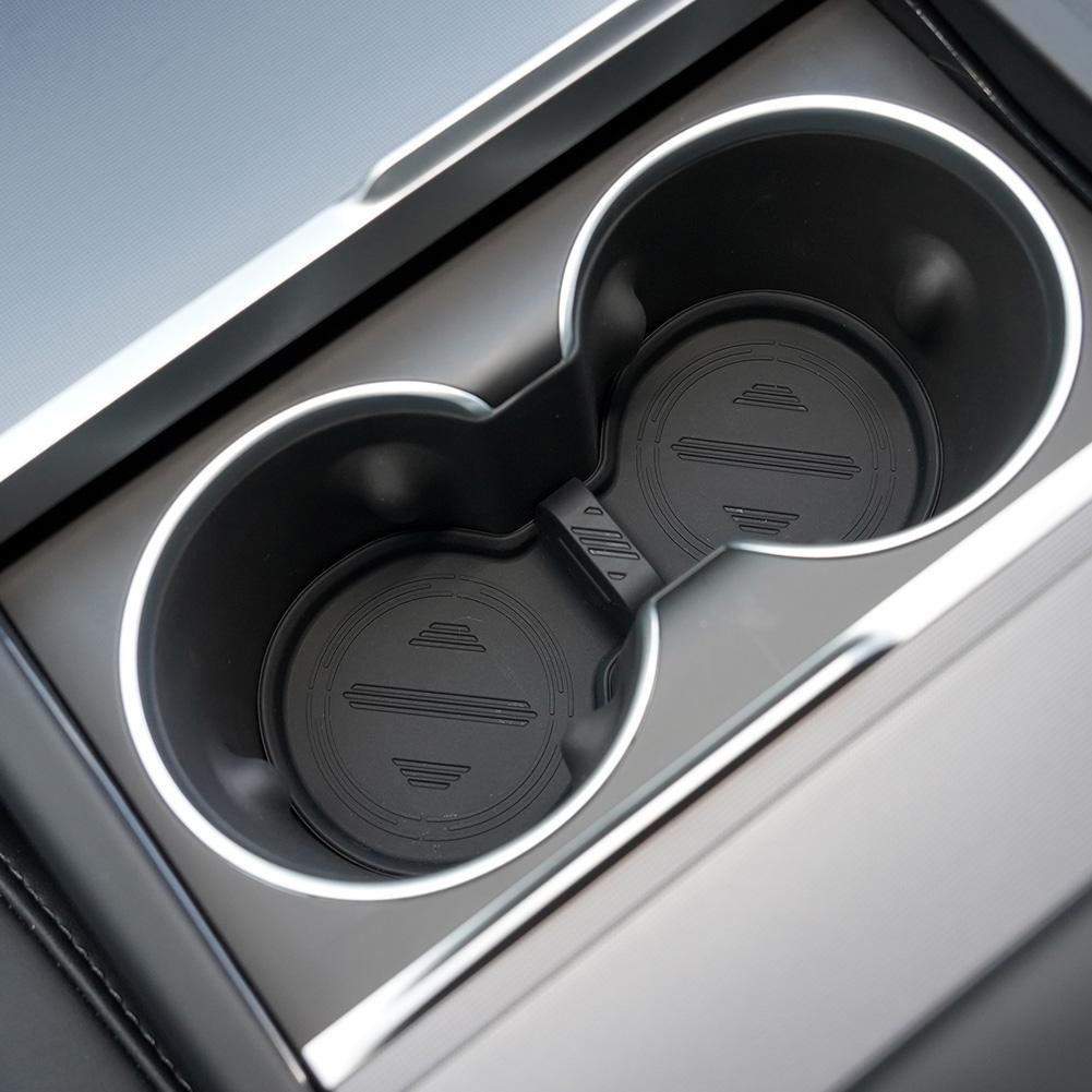 Water Cup Holder Pad Interior Accessories Center Console Organizer Central Control Water Cup Limiter for Tesla New Model 3 2024
