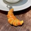 Simulation Food Toy Model Pendant Keyring Personalized Creative Croissant Package Student Children Gifts Keychain Ring Chain