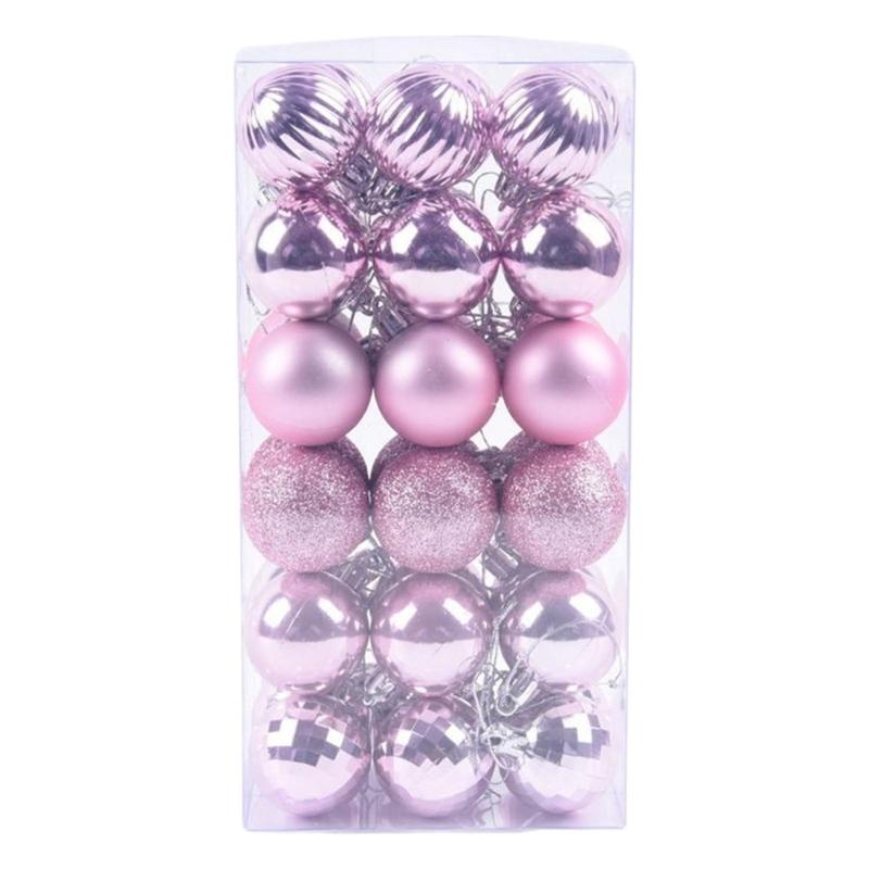 1 Box Christmas Ball Christmas Tree Ornament Home Christmas Hanging Pendant 2024 New Year Gift Holiday Party Decoration